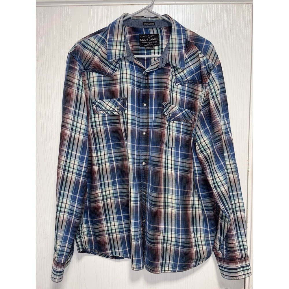 Cody‎ James Button Up Shirt Mens XL Western Rodeo Regular Fit Pearl Snap